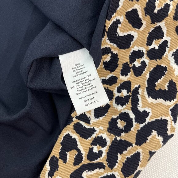 *NWT* Talbots Canvas Animal Print Leopard Mini Skirt Tan Black Women's Sz 18 - Picture 5 of 8